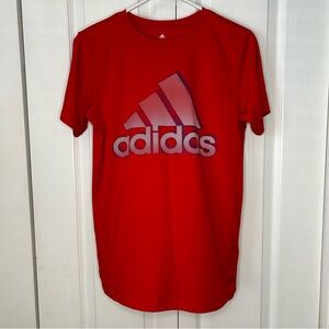 Adidas boys youth red short sleeve logo T-shirt large (14/16)